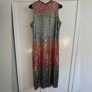 Rainbow sequin dress. Taylor Swift Eras Concert Outfit.